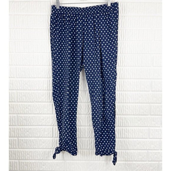 SATURDAY SUNDAY Lobelia Navy Print Tie Ankle Pants - Picture 3 of 12